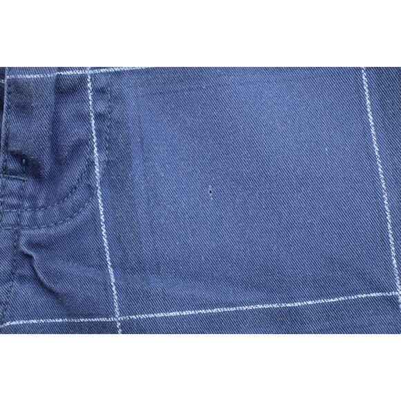 Volcom Shorts Mens 35 Blue Windowpane Cotton Blend on front center left leg - Picture 5 of 7